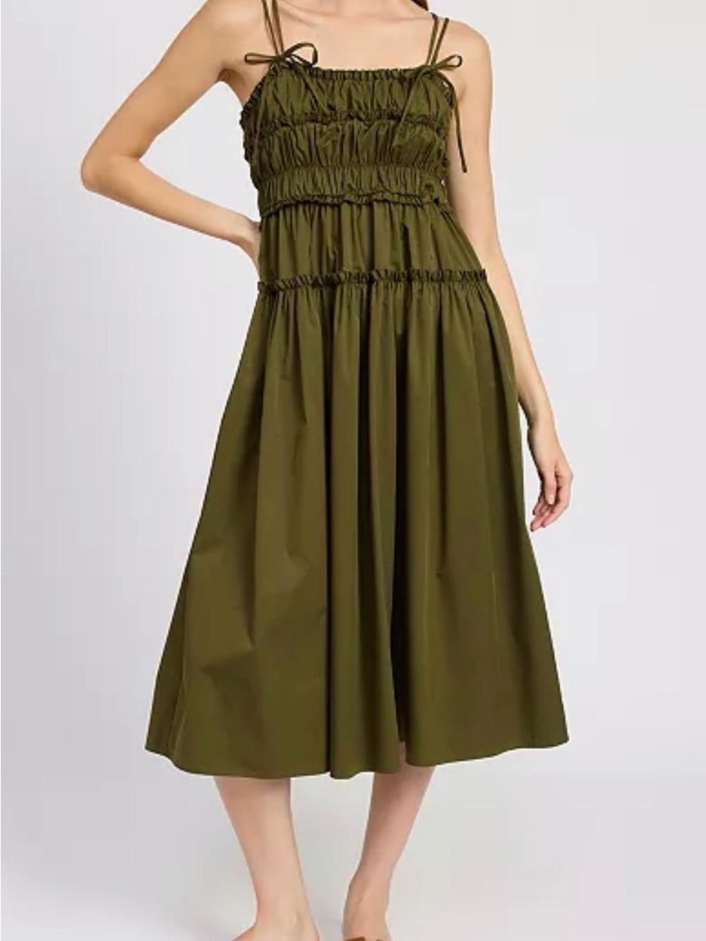En Saison Marianne Ruched Green Dress size M